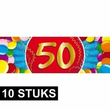 Ongekend 10x 50 jaar sticker verjaardag/jubileum feest stickers XZ-46