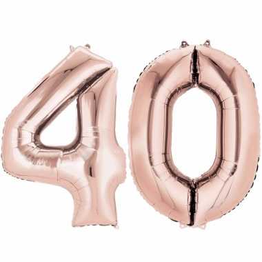 40 jaar versiering cijfer ballon rose goud
