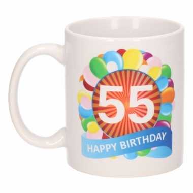 55e verjaardag cadeau beker / mok 300 ml