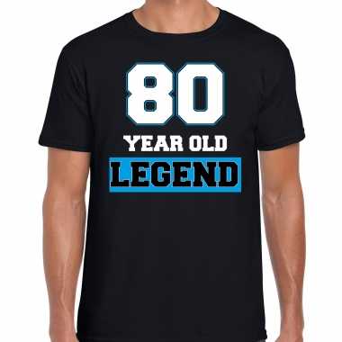 80 legend verjaardag cadeau t-shirt zwart voor heren