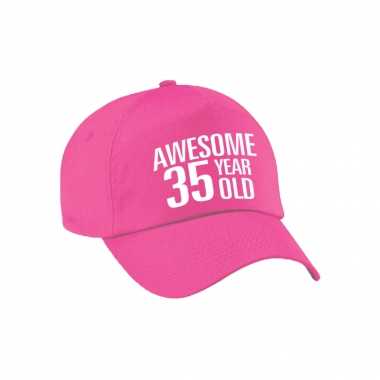 Awesome 35 year old verjaardag pet / cap roze voor dames en heren
