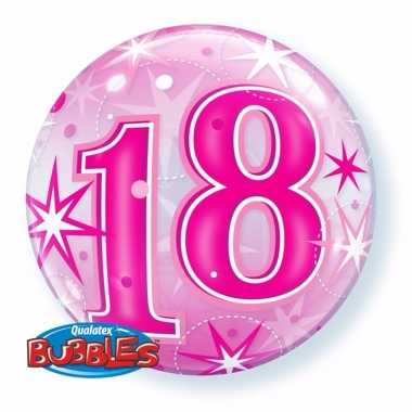 Folie helium ballon 18 jaar roze 55 cm