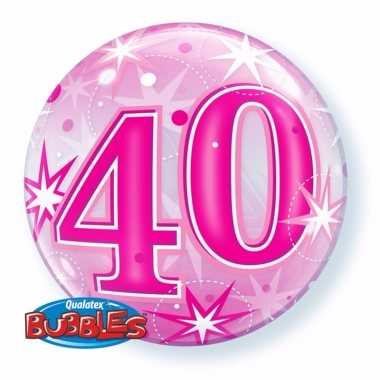 Folie helium ballon 40 jaar roze 55 cm