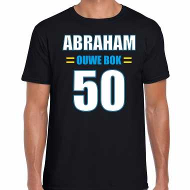 Verjaardag cadeau t-shirt ouwe bok 50 jaar abraham zwart voor heren