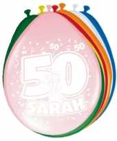 16x stuks ballonnen 50 jaar sarah