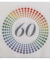 20x leeftijd 60 jaar themafeest verjaardag servetten 33 x 33 cm confetti