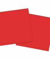20x stuks servetten van papier rood 33 x 33 cm