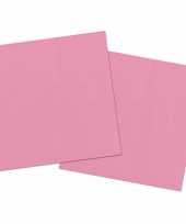 20x stuks servetten van papier roze 33 x 33 cm
