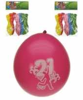 21 jaar feest ballonnen 8 stuks