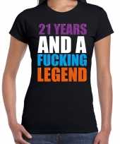 21 year legend 21 jaar legende cadeau t-shirt zwart dames