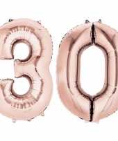 30 jaar versiering cijfer ballon rose goud