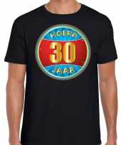 30e verjaardag cadeau t-shirt hoera 30 jaar zwart voor heren
