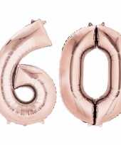 60 jaar versiering cijfer ballon rose goud