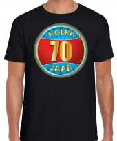 70e verjaardag cadeau t-shirt hoera 70 jaar zwart voor heren