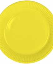 8x stuks party gebak eet bordjes van papier gele 23 cm