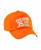Awesome 35 year old verjaardag pet cap oranje voor dames en heren