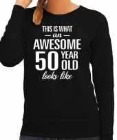 Awesome 50 year 50 jaar cadeau sweater zwart dames
