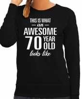 Awesome 70 year 70 jaar cadeau sweater zwart dames