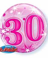Folie helium ballon 30 jaar roze 55 cm
