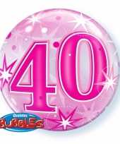 Folie helium ballon 40 jaar roze 55 cm