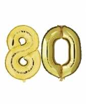 Gouden opblaasbare 80 folie ballonnen