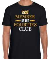 Member of the fourties club verjaardag cadeau t-shirt 40 jaar zwart voor heren