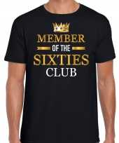 Member of the sixties club verjaardag cadeau t-shirt 60 jaar zwart voor heren
