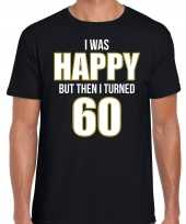 Verjaardag cadeau t-shirt 60 jaar happy 60 zwart voor heren