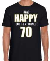 Verjaardag cadeau t-shirt 70 jaar happy 70 zwart voor heren
