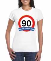 Verkeersbord 90 jaar t-shirt wit dames